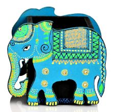 Handicraft Wooden Pen Stand Elephant - Blue